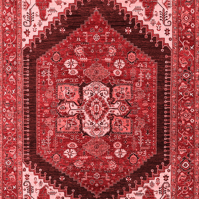 Machine Washable Oriental Red Industrial Rug, wshurb1950red