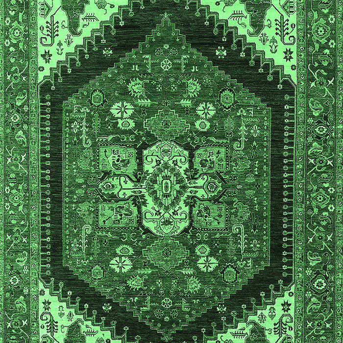 Machine Washable Oriental Emerald Green Industrial Area Rugs, wshurb1950emgrn
