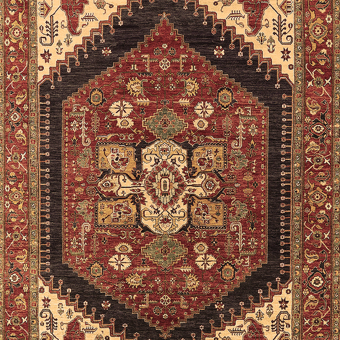 Machine Washable Oriental Brown Industrial Rug, wshurb1950brn