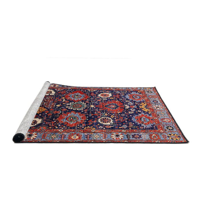 Sideview of Machine Washable Industrial Modern Burgundy Red Rug, wshurb1951