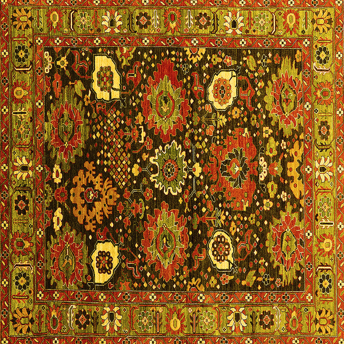Square Oriental Yellow Industrial Rug, urb1951yw