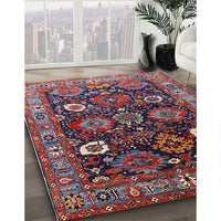 Mid-Century Modern Burgundy Red Oriental Rug, urb1951