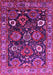 Machine Washable Oriental Pink Industrial Rug, wshurb1951pnk