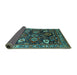 Sideview of Oriental Turquoise Industrial Rug, urb1951turq