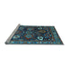 Sideview of Machine Washable Oriental Light Blue Industrial Rug, wshurb1951lblu