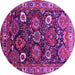 Round Oriental Pink Industrial Rug, urb1951pnk