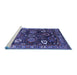 Sideview of Machine Washable Oriental Blue Industrial Rug, wshurb1951blu