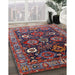 Mid-Century Modern Burgundy Red Oriental Rug in Family Room, urb1951