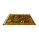 Sideview of Machine Washable Oriental Yellow Industrial Rug, wshurb1951yw