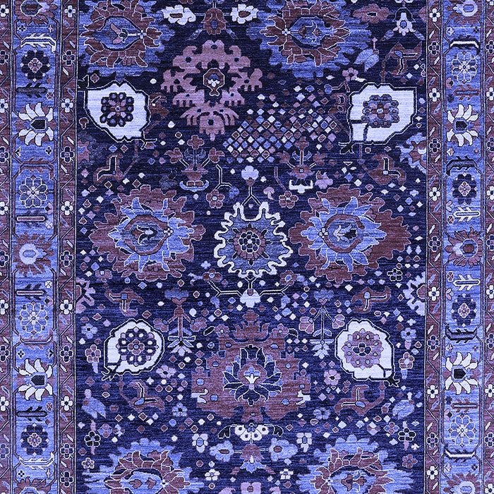 Machine Washable Oriental Blue Industrial Rug, wshurb1951blu
