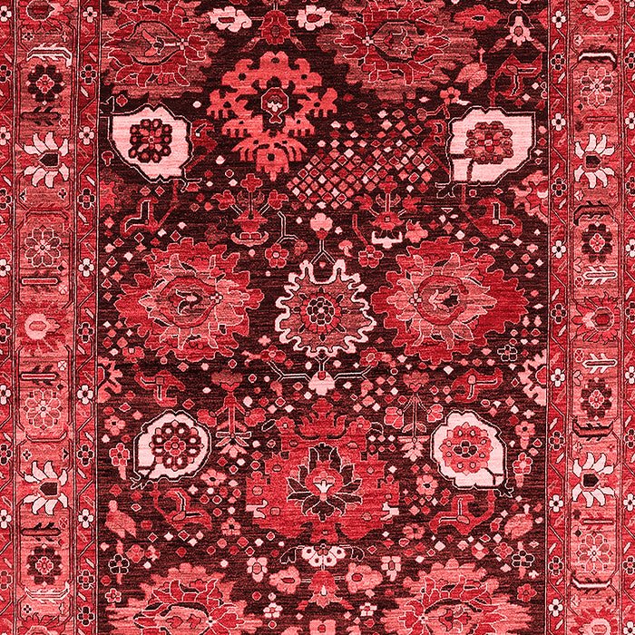 Machine Washable Oriental Red Industrial Rug, wshurb1951red