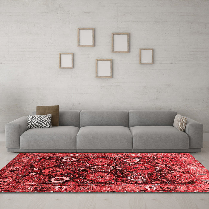 Industrial Red Washable Rugs