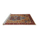 Sideview of Machine Washable Industrial Modern Light Copper Gold Rug, wshurb1952