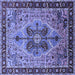 Square Oriental Blue Industrial Rug, urb1952blu