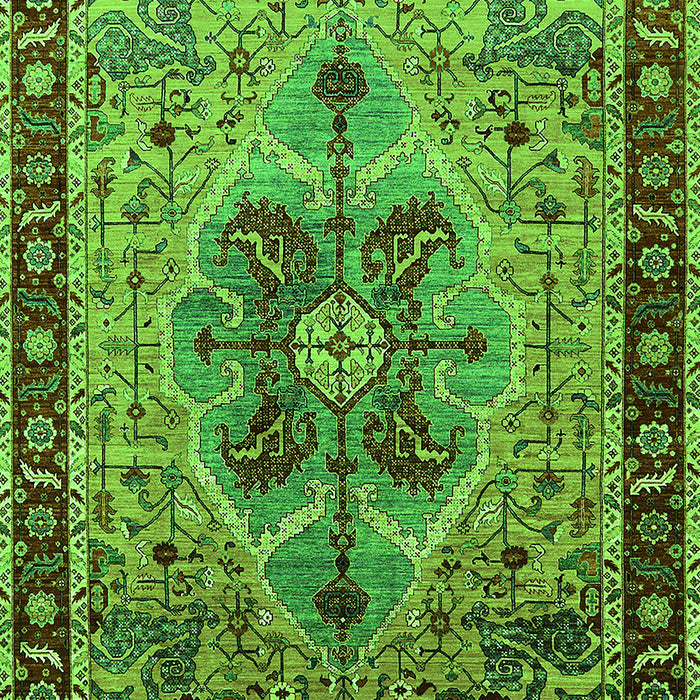 Machine Washable Oriental Green Industrial Area Rugs, wshurb1952grn