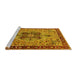 Sideview of Machine Washable Oriental Yellow Industrial Rug, wshurb1952yw