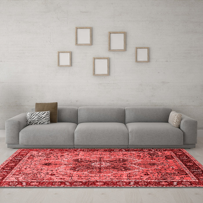 Industrial Red Washable Rugs