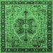 Square Oriental Emerald Green Industrial Rug, urb1952emgrn