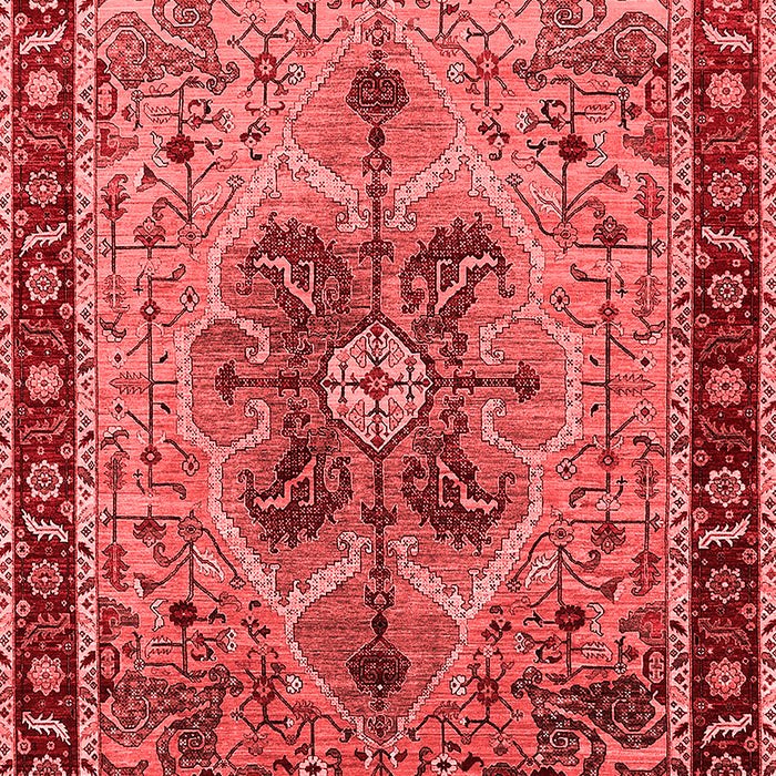 Machine Washable Oriental Red Industrial Rug, wshurb1952red