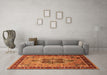 Machine Washable Oriental Orange Industrial Area Rugs in a Living Room, wshurb1952org