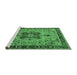 Sideview of Machine Washable Oriental Emerald Green Industrial Area Rugs, wshurb1952emgrn