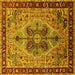 Square Oriental Yellow Industrial Rug, urb1952yw