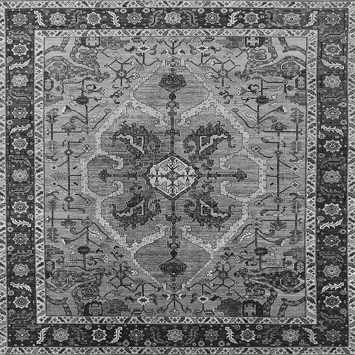 Square Oriental Gray Industrial Rug, urb1952gry