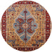 Round Mid-Century Modern Light Copper Gold Oriental Rug, urb1952