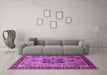 Machine Washable Oriental Purple Industrial Area Rugs in a Living Room, wshurb1952pur