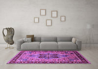 Machine Washable Oriental Purple Industrial Rug, wshurb1952pur