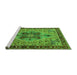 Sideview of Machine Washable Oriental Green Industrial Area Rugs, wshurb1952grn