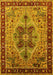 Machine Washable Oriental Yellow Industrial Rug, wshurb1952yw