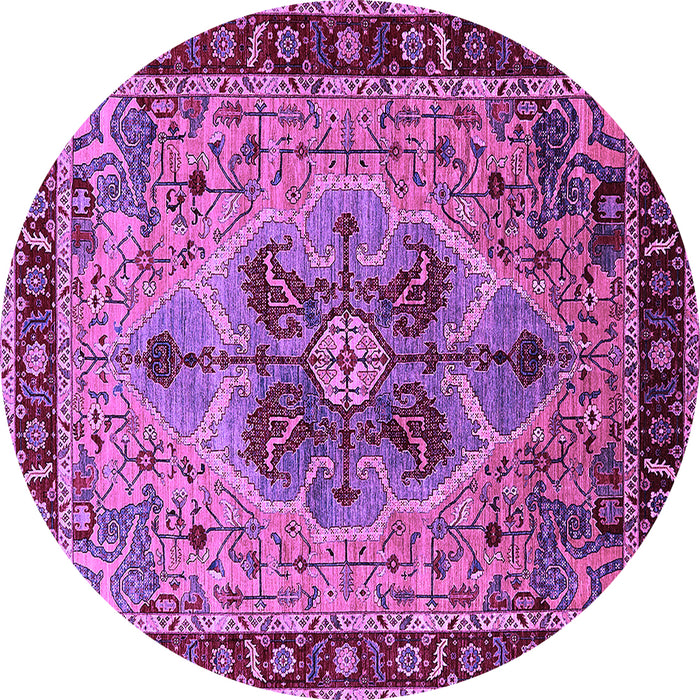 Round Oriental Purple Industrial Rug, urb1952pur