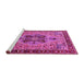 Sideview of Machine Washable Oriental Pink Industrial Rug, wshurb1952pnk