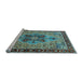 Sideview of Machine Washable Oriental Light Blue Industrial Rug, wshurb1952lblu