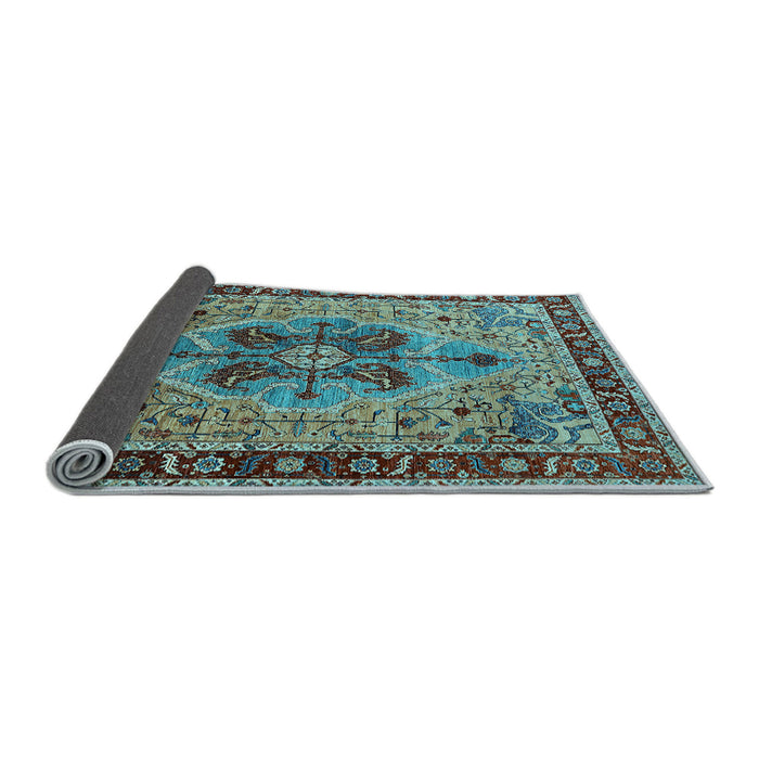 Sideview of Oriental Light Blue Industrial Rug, urb1952lblu