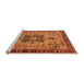 Sideview of Machine Washable Oriental Orange Industrial Area Rugs, wshurb1952org