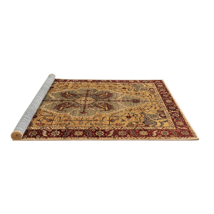 Sideview of Machine Washable Oriental Brown Industrial Rug, wshurb1952brn