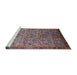 Sideview of Machine Washable Industrial Modern Dark Gray Rug, wshurb1953