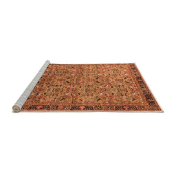 Sideview of Machine Washable Oriental Orange Industrial Area Rugs, wshurb1953org