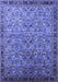 Machine Washable Oriental Blue Industrial Rug, wshurb1953blu