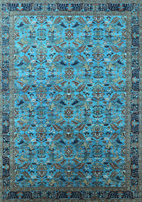 Oriental Light Blue Industrial Rug, urb1953lblu