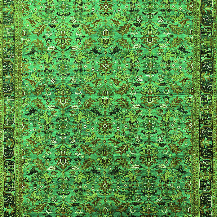 Machine Washable Oriental Green Industrial Area Rugs, wshurb1953grn