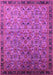 Machine Washable Oriental Pink Industrial Rug, wshurb1953pnk