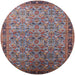 Round Mid-Century Modern Dark Gray Oriental Rug, urb1953