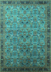 Oriental Turquoise Industrial Rug, urb1953turq