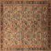 Square Oriental Brown Industrial Rug, urb1953brn