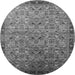 Round Oriental Gray Industrial Rug, urb1953gry