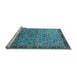 Sideview of Machine Washable Oriental Light Blue Industrial Rug, wshurb1953lblu