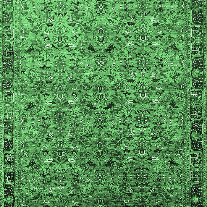 Machine Washable Oriental Emerald Green Industrial Area Rugs, wshurb1953emgrn